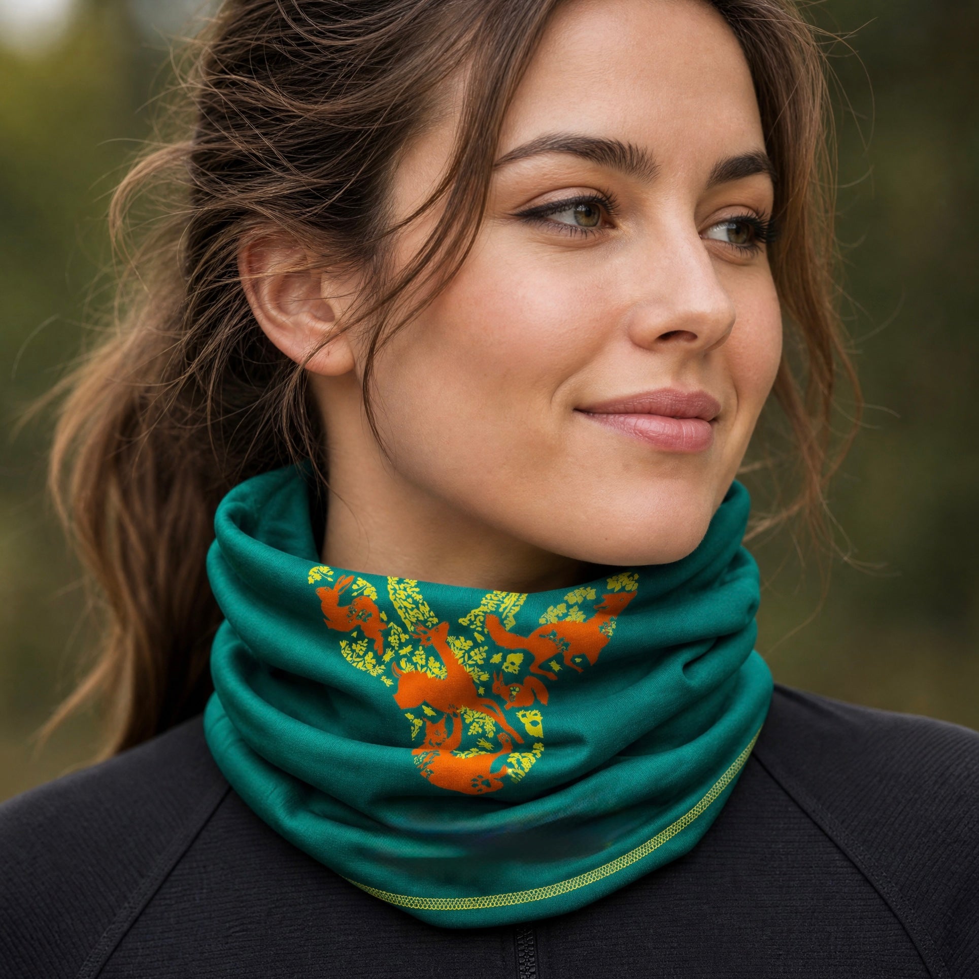 scarf cap STIRNU BUKS green