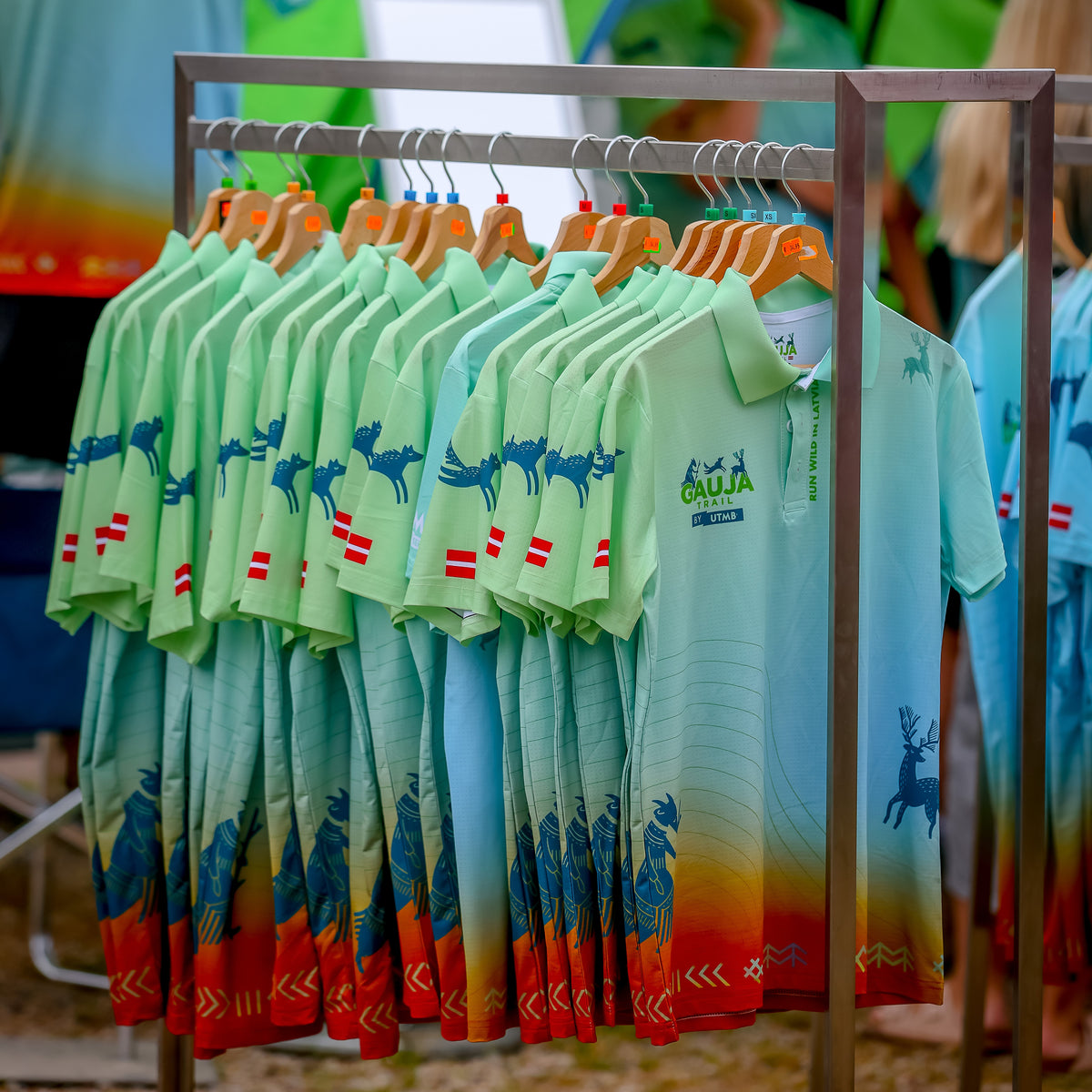 Gauja UTMB Polo shirt - light blue/green