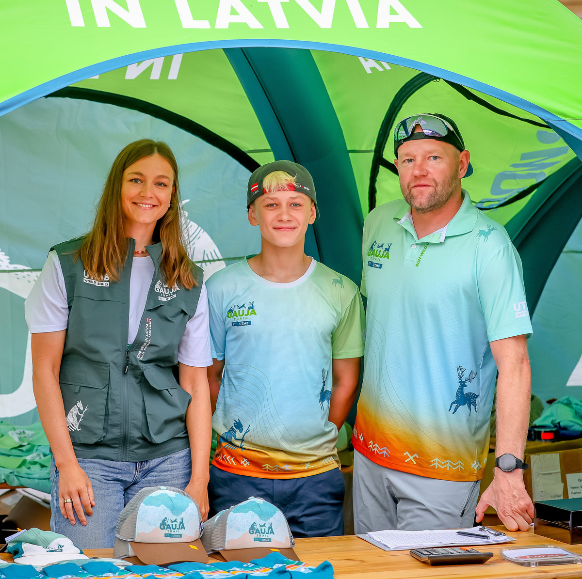 Gauja UTMB Polo shirt - light blue/green