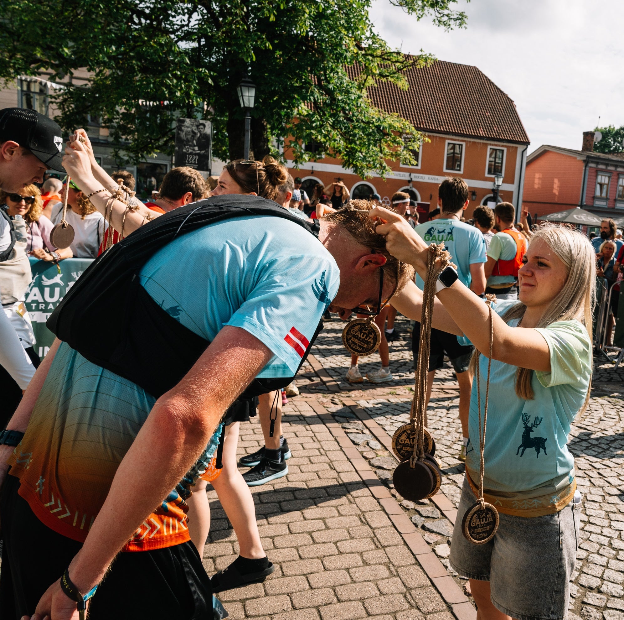 Gauja Trail by UTMB | Bėgimo marškinėliai – šviesiai mėlyni/žali