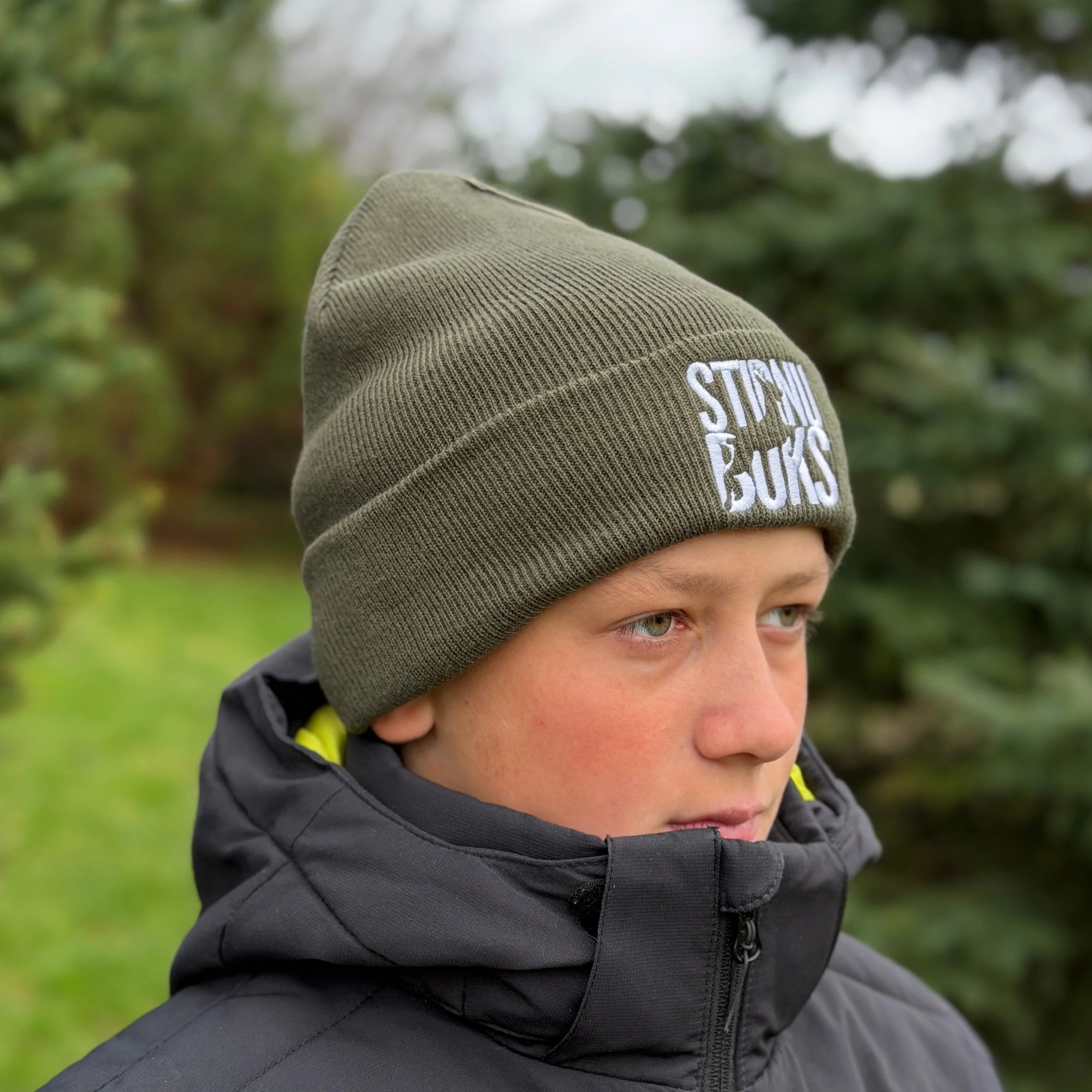 STIRNU BUKS cuff knit beanie – olive