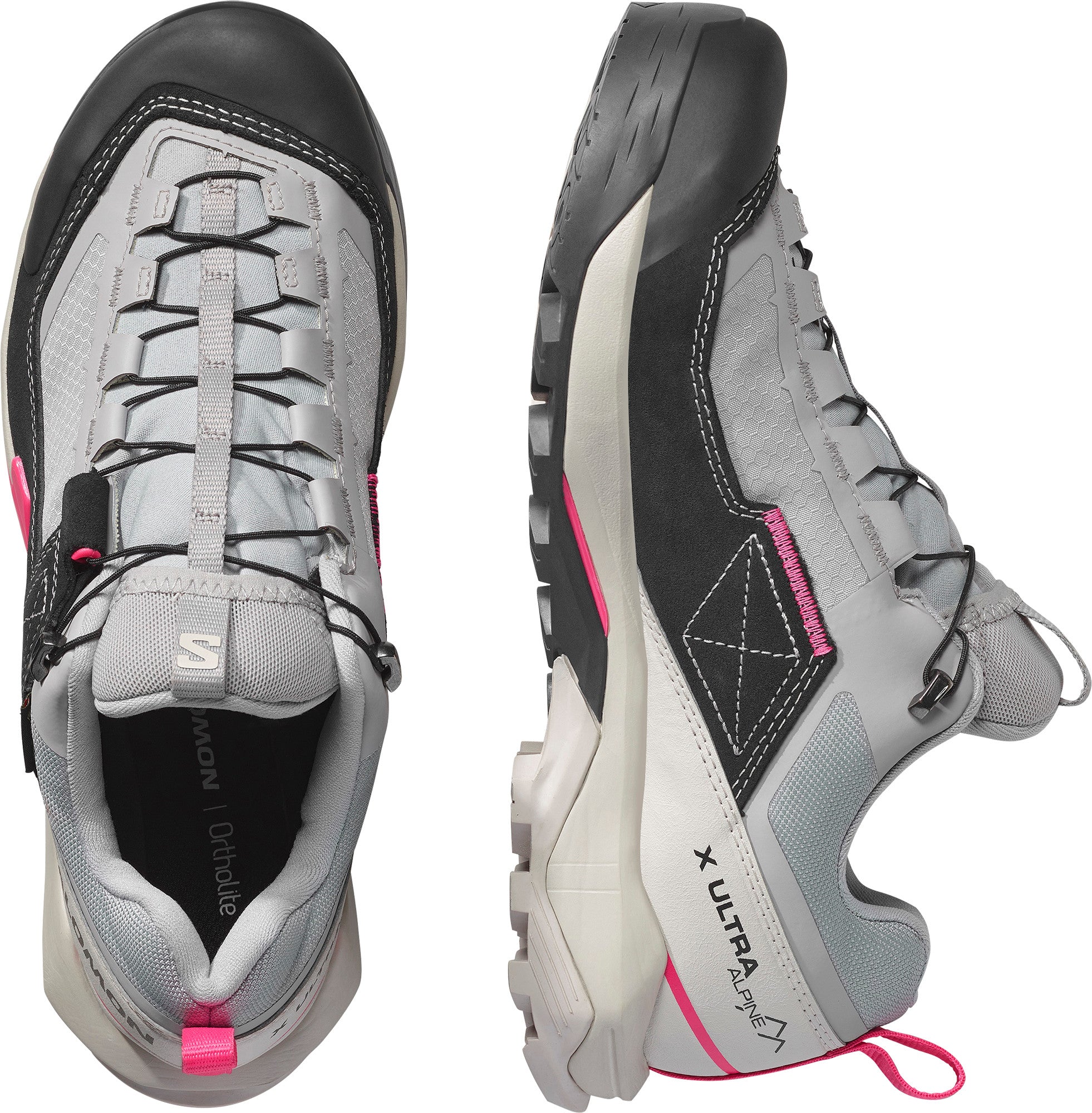 SALOMON X ULTRA ALPINE GTX W pārgājienu apavi - pelēki/spilgti rozā