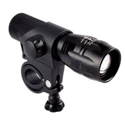 Black flashlight with mount on a white background