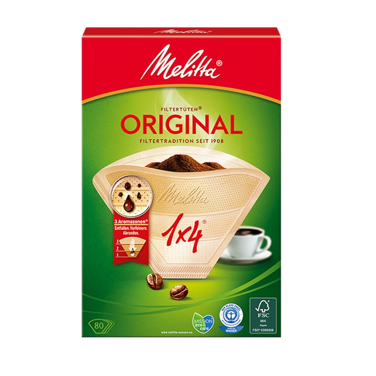 MELITTA ORIGINAL 1X4/80 coffee filters - MELITTA - Evelostore
