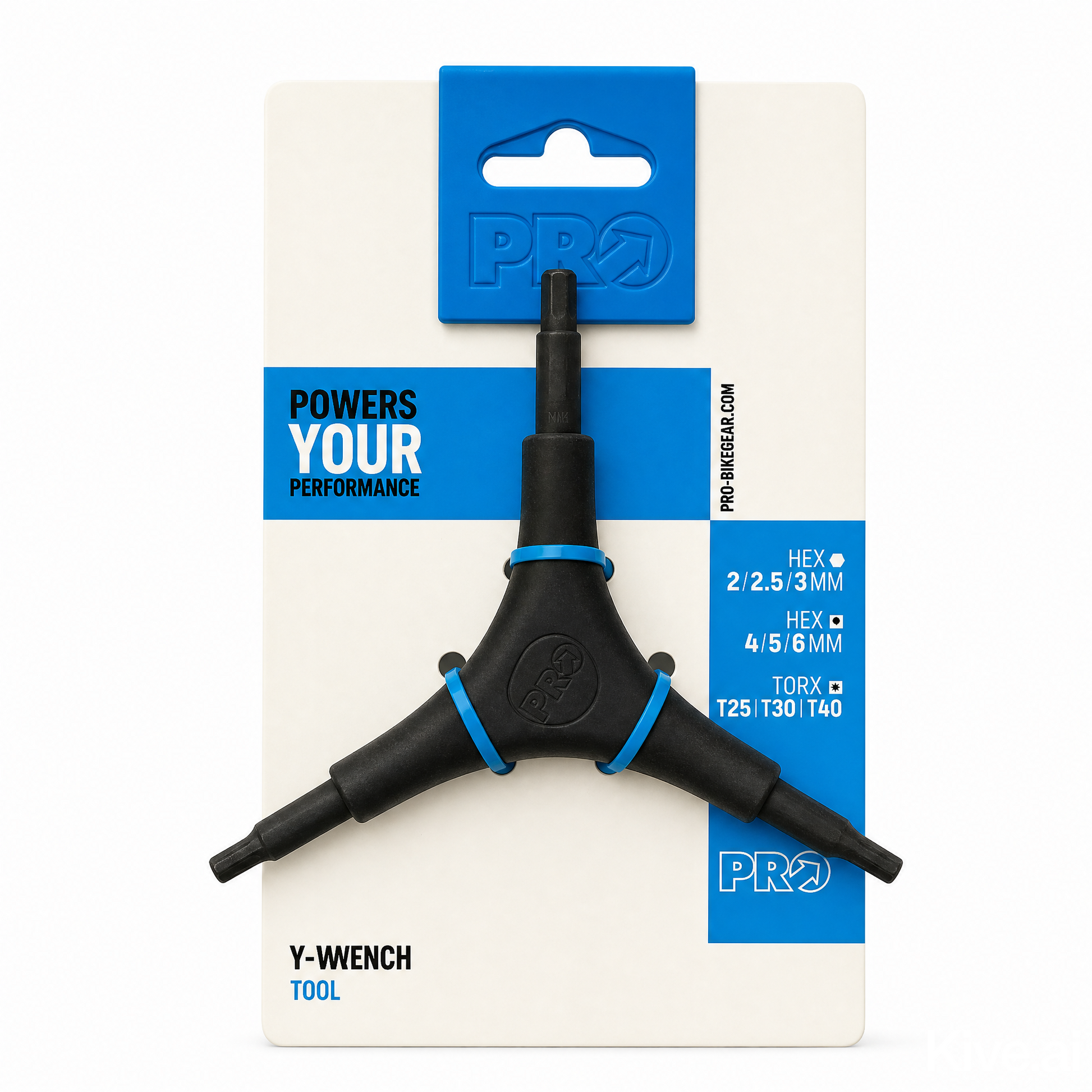 PRO2 Chain Link Remover tool in black with blue accents, mounted on its white and blue retail packaging card.