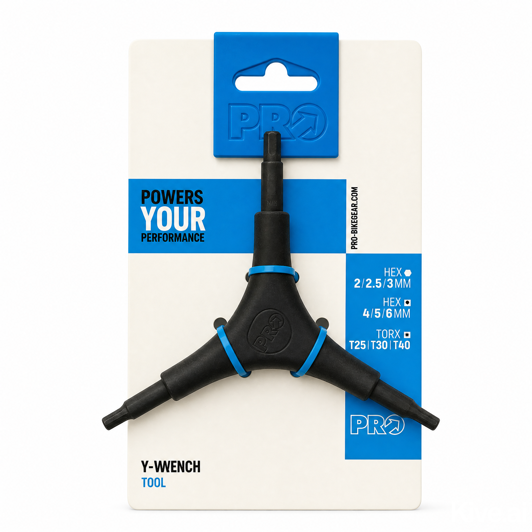 PRO2 Chain Link Remover tool in black with blue accents, mounted on its white and blue retail packaging card.
