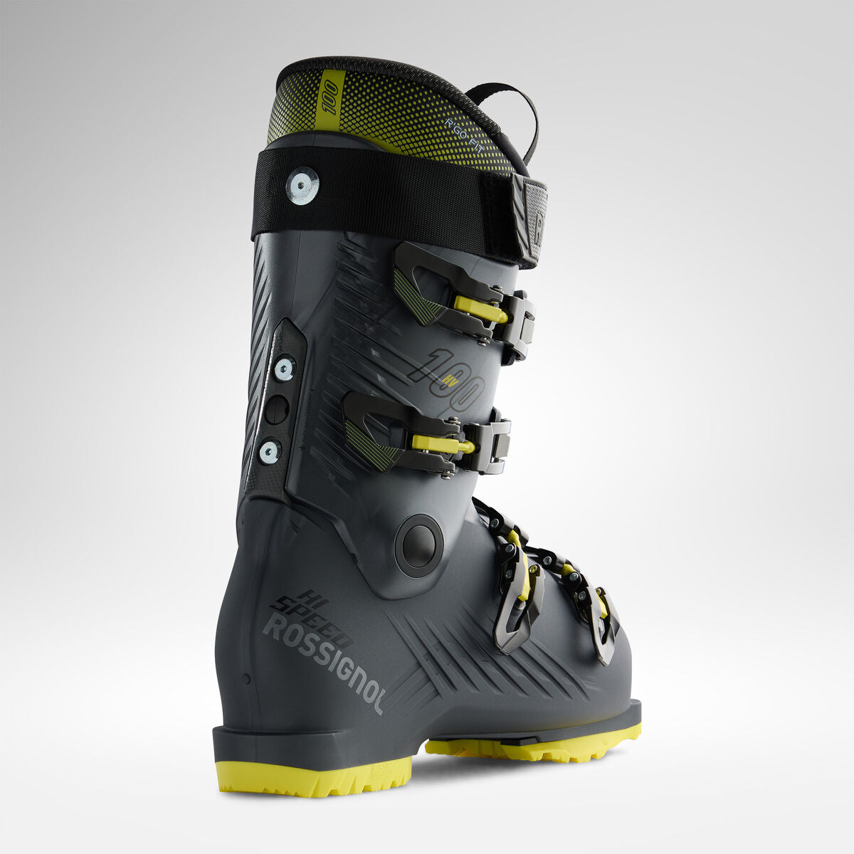 ROSSIGNOL HI-SPEED 100 HV GW men's Storm Grey alpine ski boots with 100 flex, four adjustable buckles and GripWalk soles Copy