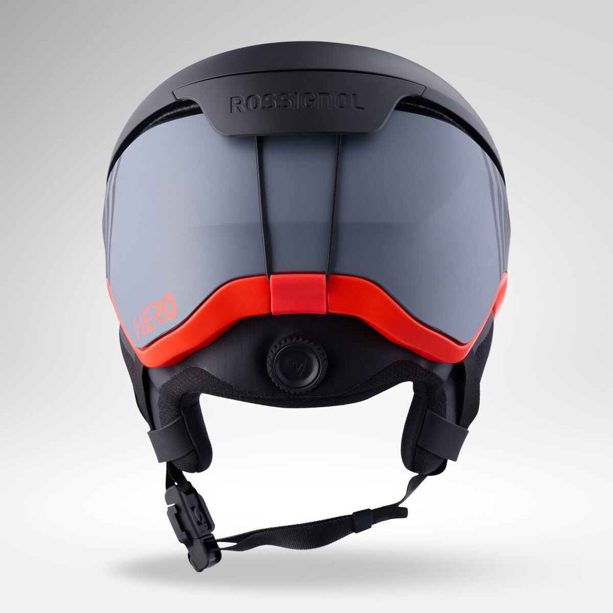 ROSSIGNOL HERO SLALOM Ski Racing Helmet with Chinguard – Black