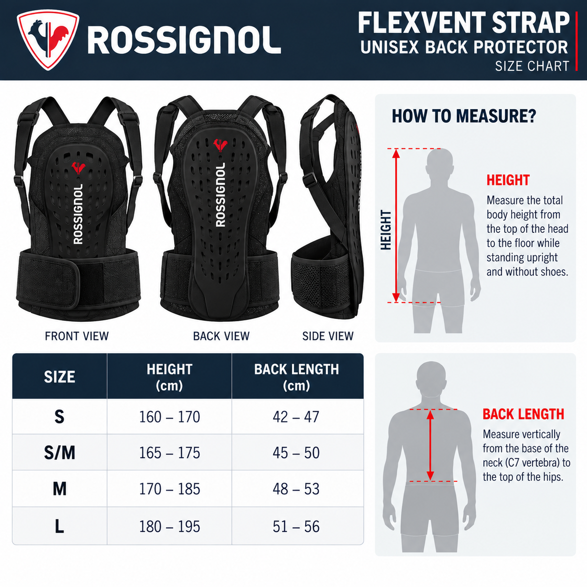 ROSSIGNOL FLEXVENT STRAP Unisex Back Protector – Black