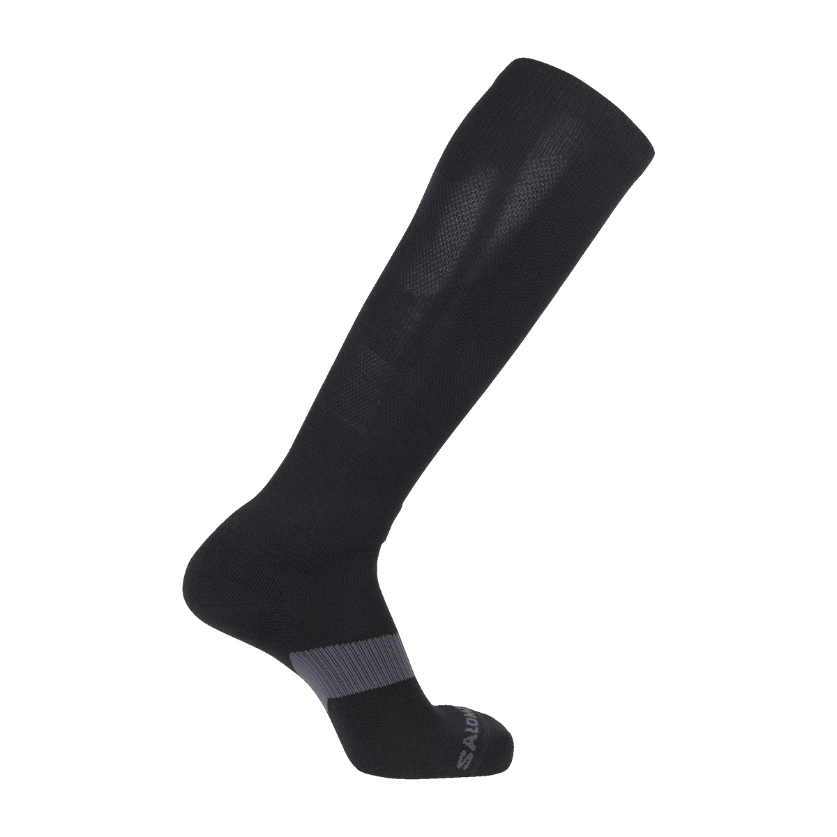 Black knee-high sock on a white background