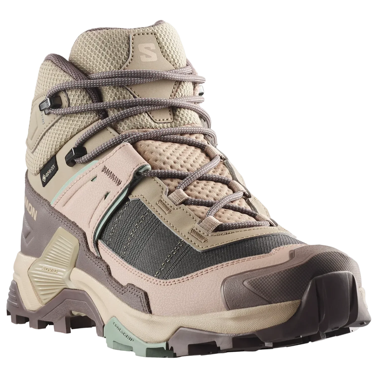 Scarponi da trekking SALOMON X Ultra 5 Mid GTX W - Iron / Desert Tan / Green Milieu