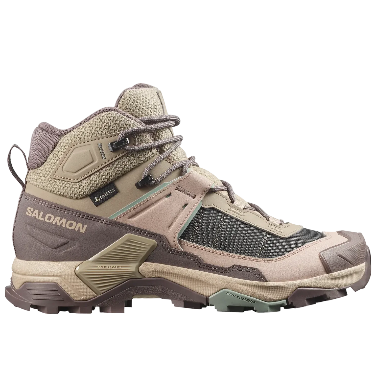 SALOMON X Ultra 5 Mid GTX W matkasaapad - Iron / Desert Tan / Green Milieu