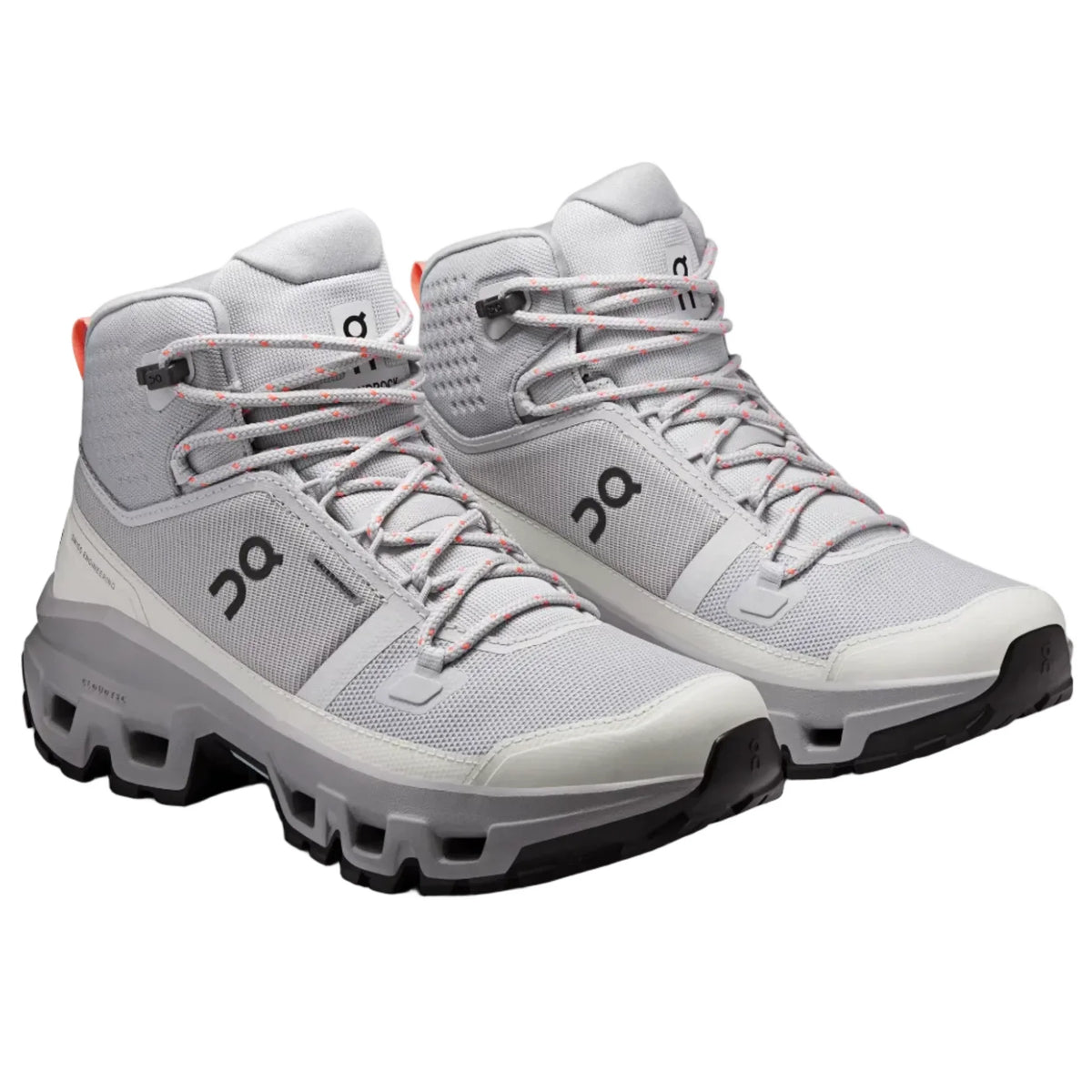 Zapatillas de senderismo impermeables ON Cloudrock Mid WP W - Blanco/Gris