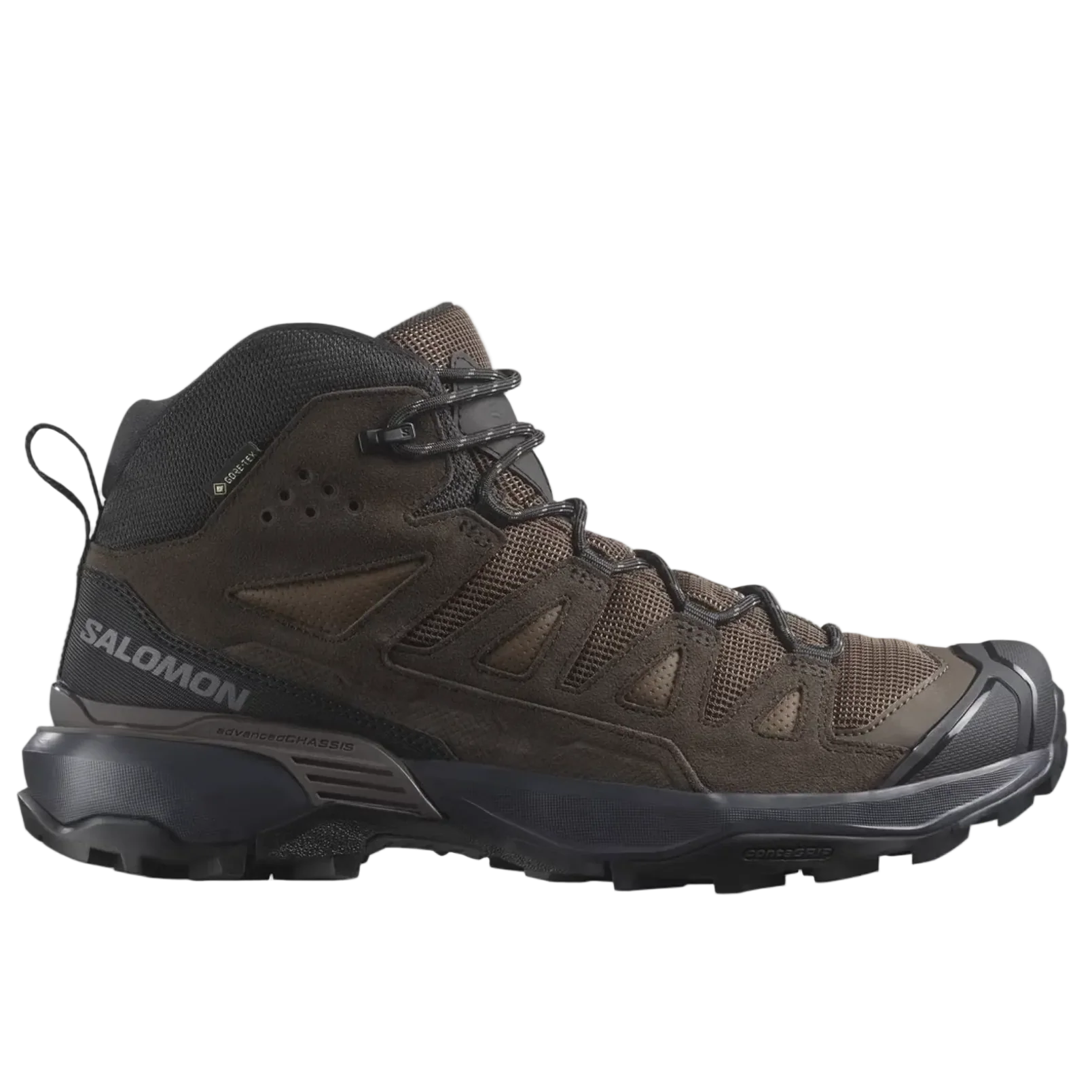 Botas de senderismo SALOMON X ULTRA 360 LEATHER MID GORE-TEX - marrón oscuro/negro
