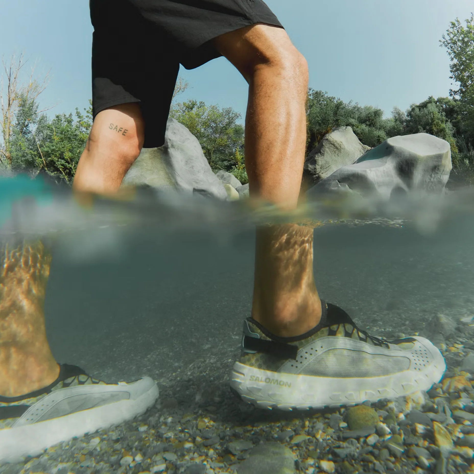 SALOMON SOLAMPHIBIAN Sandaler & Vattenskor - ljusblå/vit