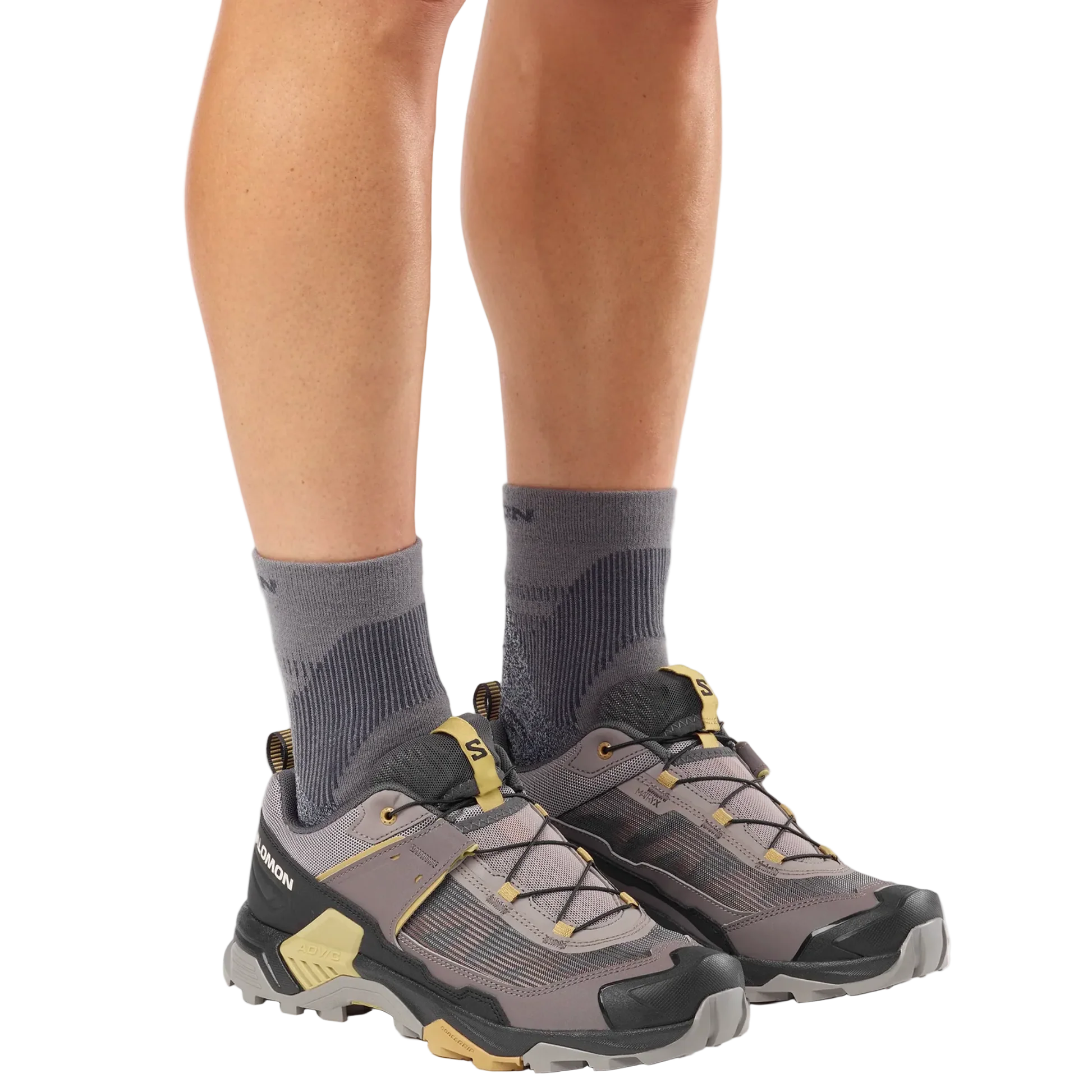SALOMON X ULTRA 5 hiking boots - grey/black/willow green