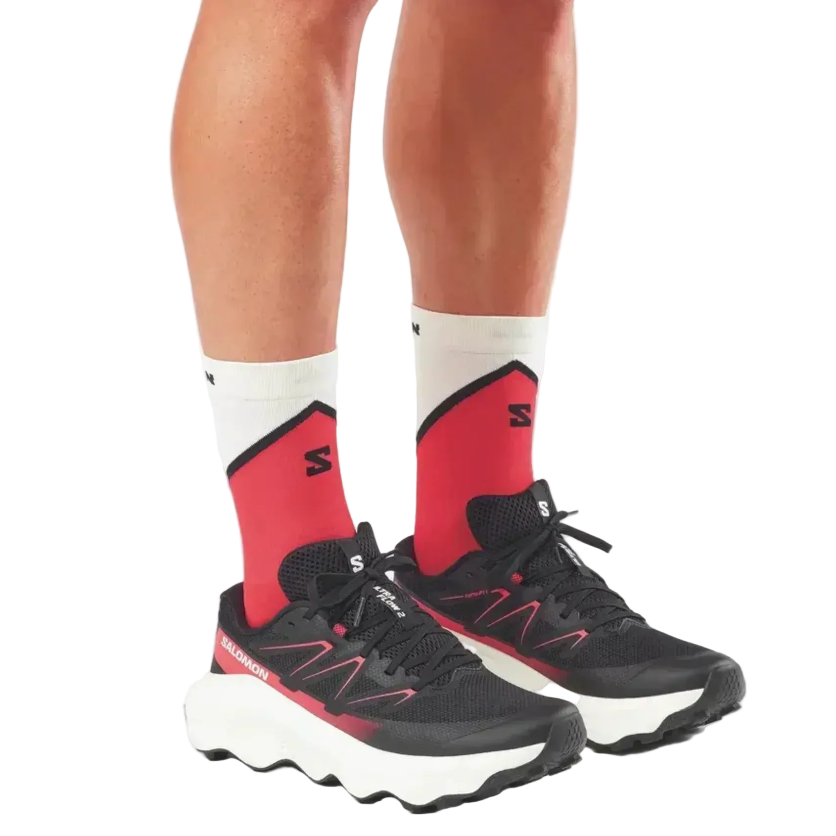 SALOMON ULTRA FLOW 2 terränglöparskor - svart/vit/röd