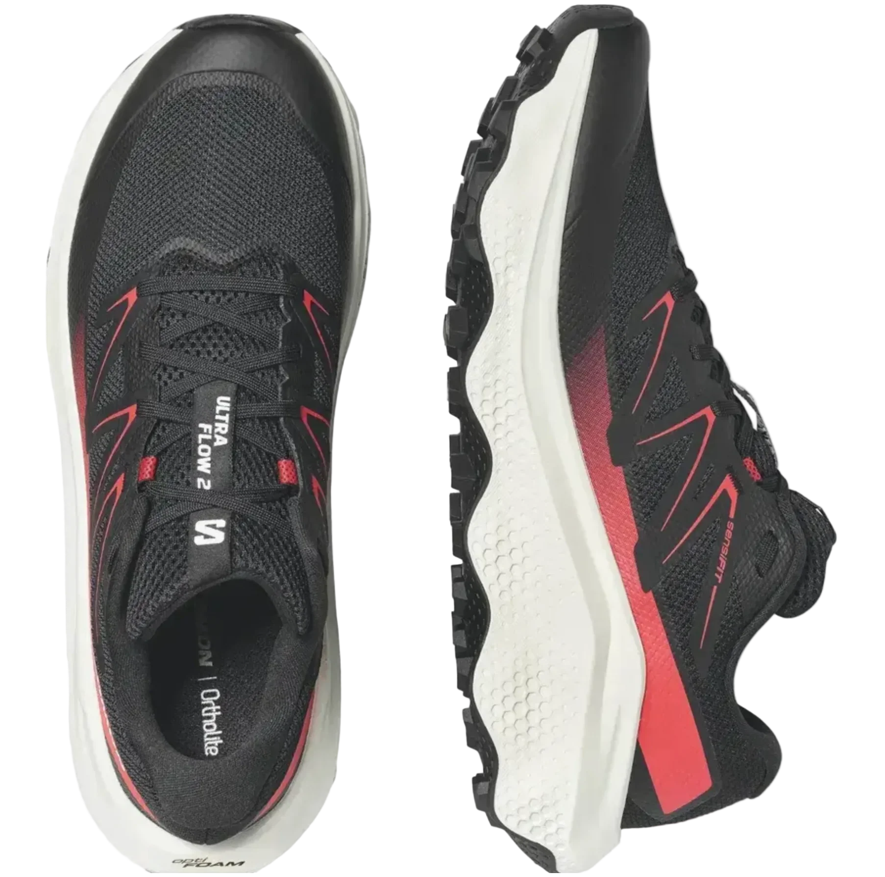 Chaussures de trail SALOMON ULTRA FLOW 2 - noir/blanc/rouge