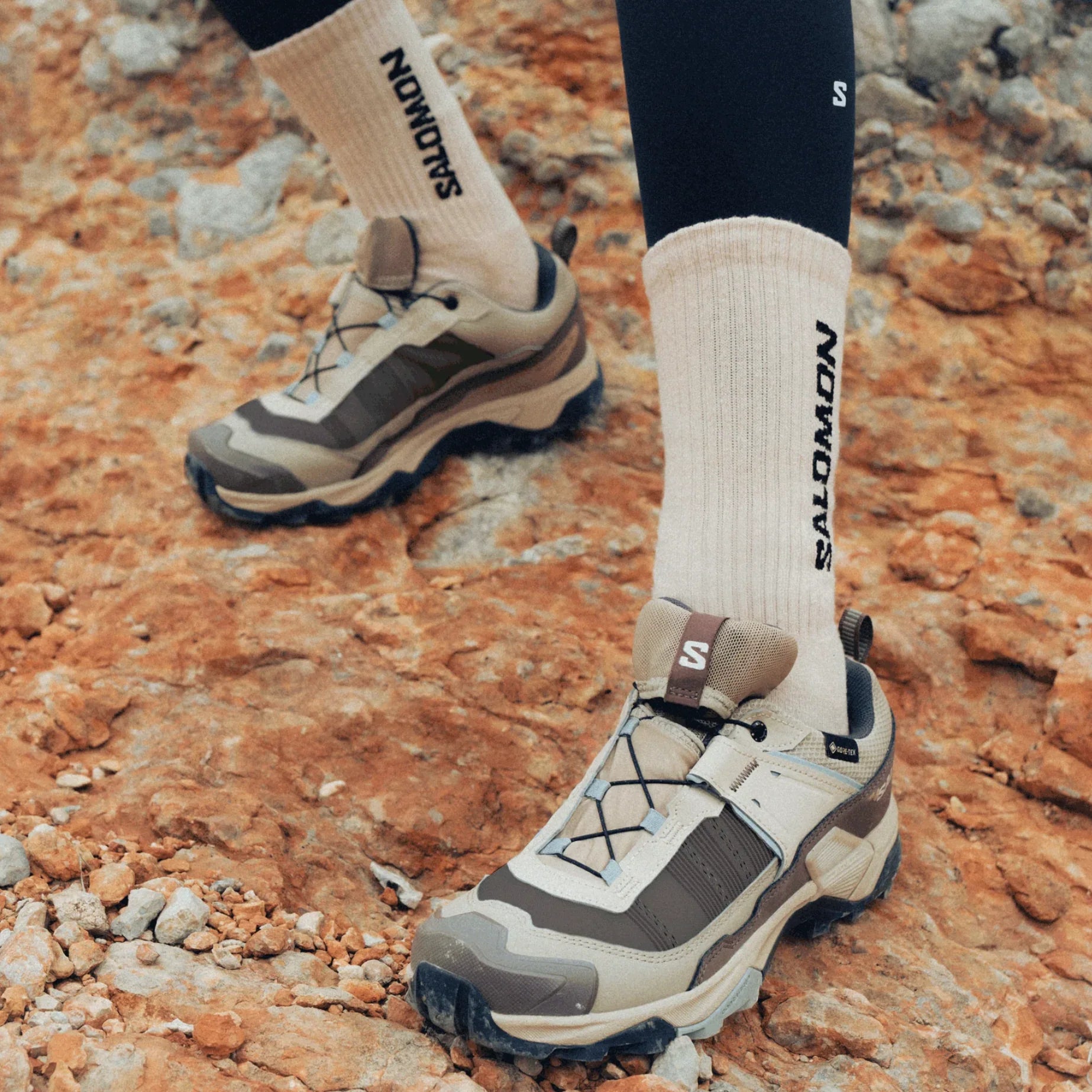 SALOMON X ULTRA 5 GTX W hiking boots - beige/violet
