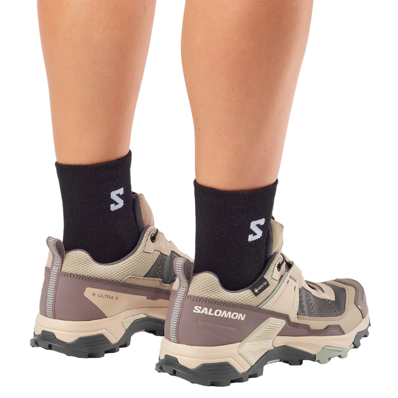 SALOMON X ULTRA 5 GTX W Wanderschuhe - Beige/Violett
