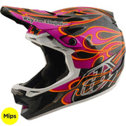 Casque TROY LEE DESIGNS D4 Carbon MIPS Torched - Carbone/Magenta, 13921201