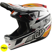 TROY LEE DESIGNS D4 Komposiit MIPS Kiiver - Lined Up Valge, 14002500