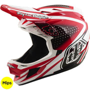 TROY LEE DESIGNS D4 polüakrülaat MIPS kiiver The Line - tuli/valge, 17404701