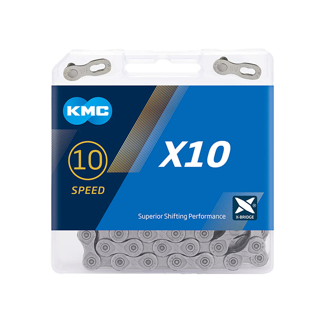 KMC X10 Chain 10-speed - Grey with Quick Link