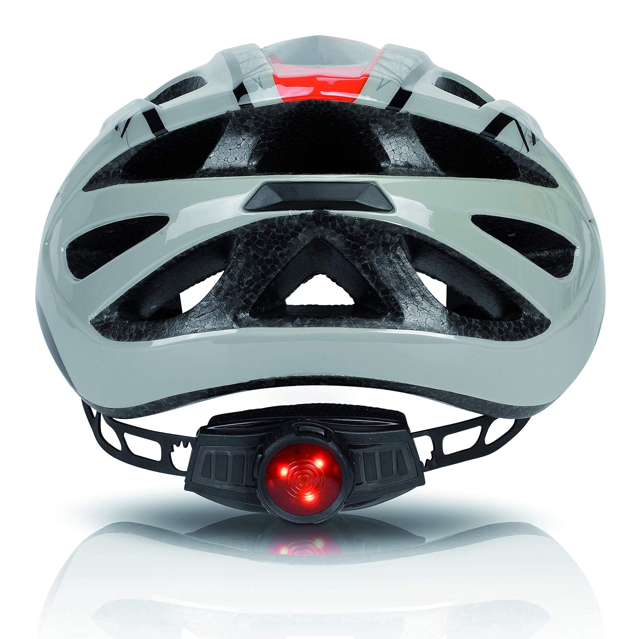 XLC YOUNGSTER BH-C18 Bicycle helmet with rear light - grey/red