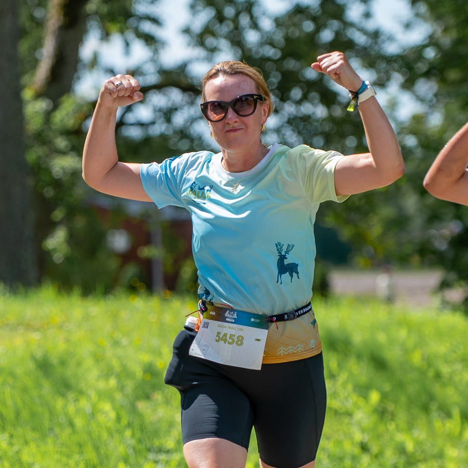 Gauja Trail by UTMB | Bėgimo marškinėliai – šviesiai mėlyni/žali