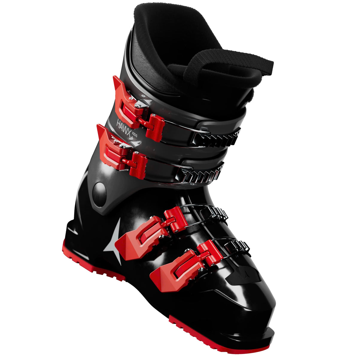 ATOMIC HAWX KIDS 4 Junior kalnų slidinėjimo batai – juodi / kalkakmenio / raudoni