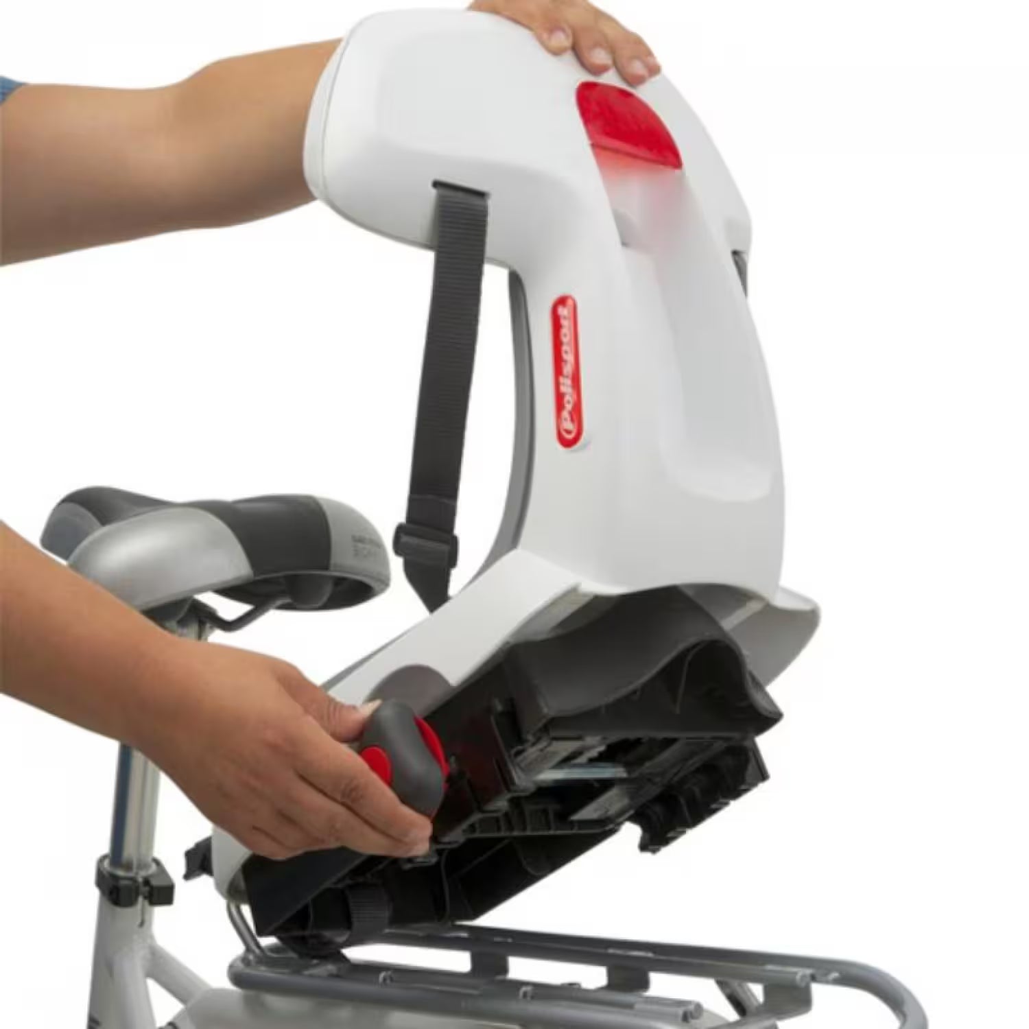 POLISPORT GUPPY JUNIOR Child bike seat for rack - white