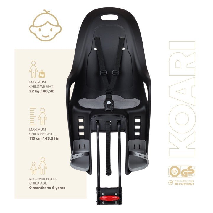 POLISPORT KOARI 29" child seat - black/grey - POLISPORT - Evelostore