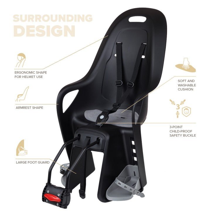 POLISPORT KOARI FF child seat - black/grey - POLISPORT - Evelostore