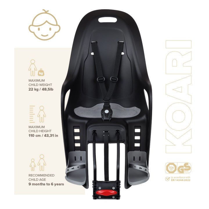POLISPORT KOARI FF child seat - black/grey - POLISPORT - Evelostore