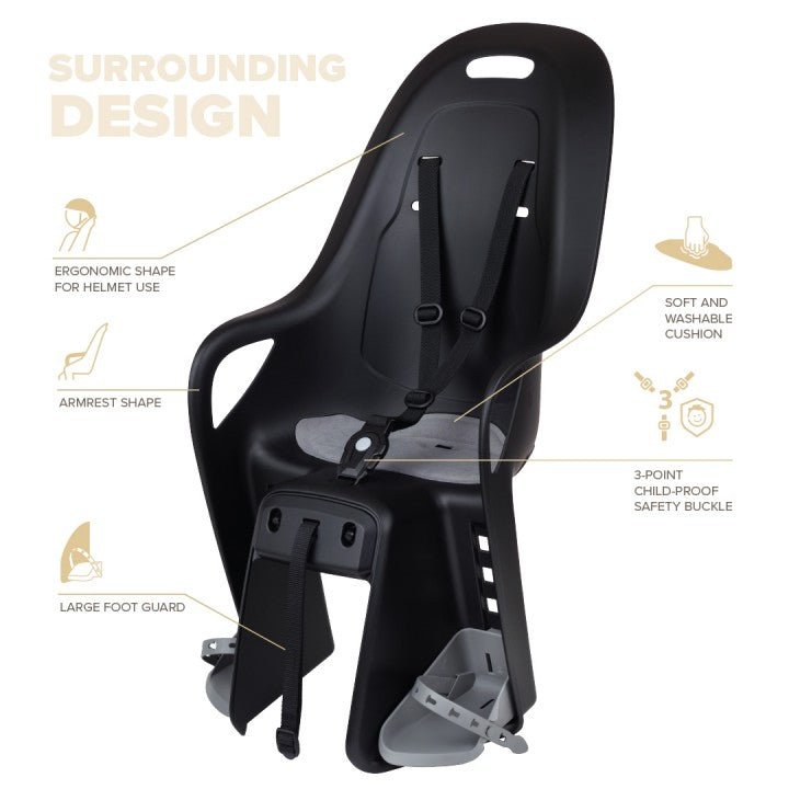 POLISPORT KOARI MIK - HD Child bike seat for MIK - HD Rack - dark grey - POLISPORT - Evelostore