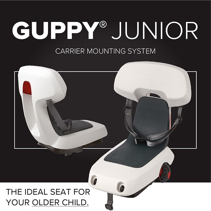 POLISPORT GUPPY JUNIOR Child bike seat for rack - white - POLISPORT - Evelostore