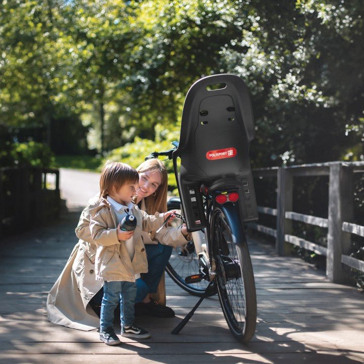 POLISPORT KOARI CFS Child bike seat for Cargo Rack - black/grey - POLISPORT - Evelostore