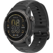 Smartwatch with a black strap on a white background