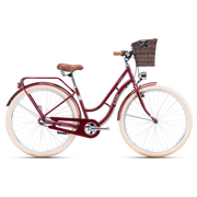 CTM SUMMER CITY 28" women's bike - burgundy pearl / silver - CTM - Evelostore