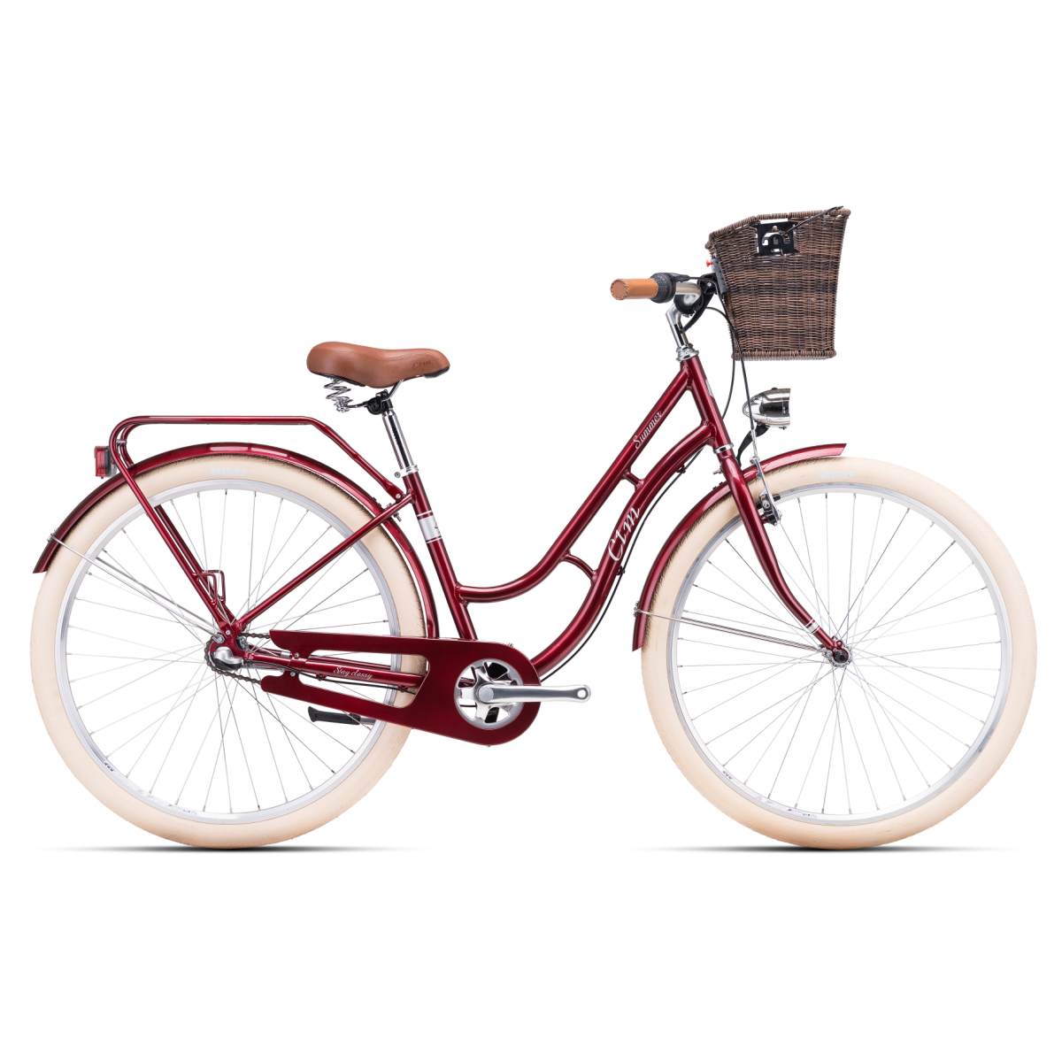 CTM SUMMER CITY 28" women's bike - burgundy pearl / silver - CTM - Evelostore