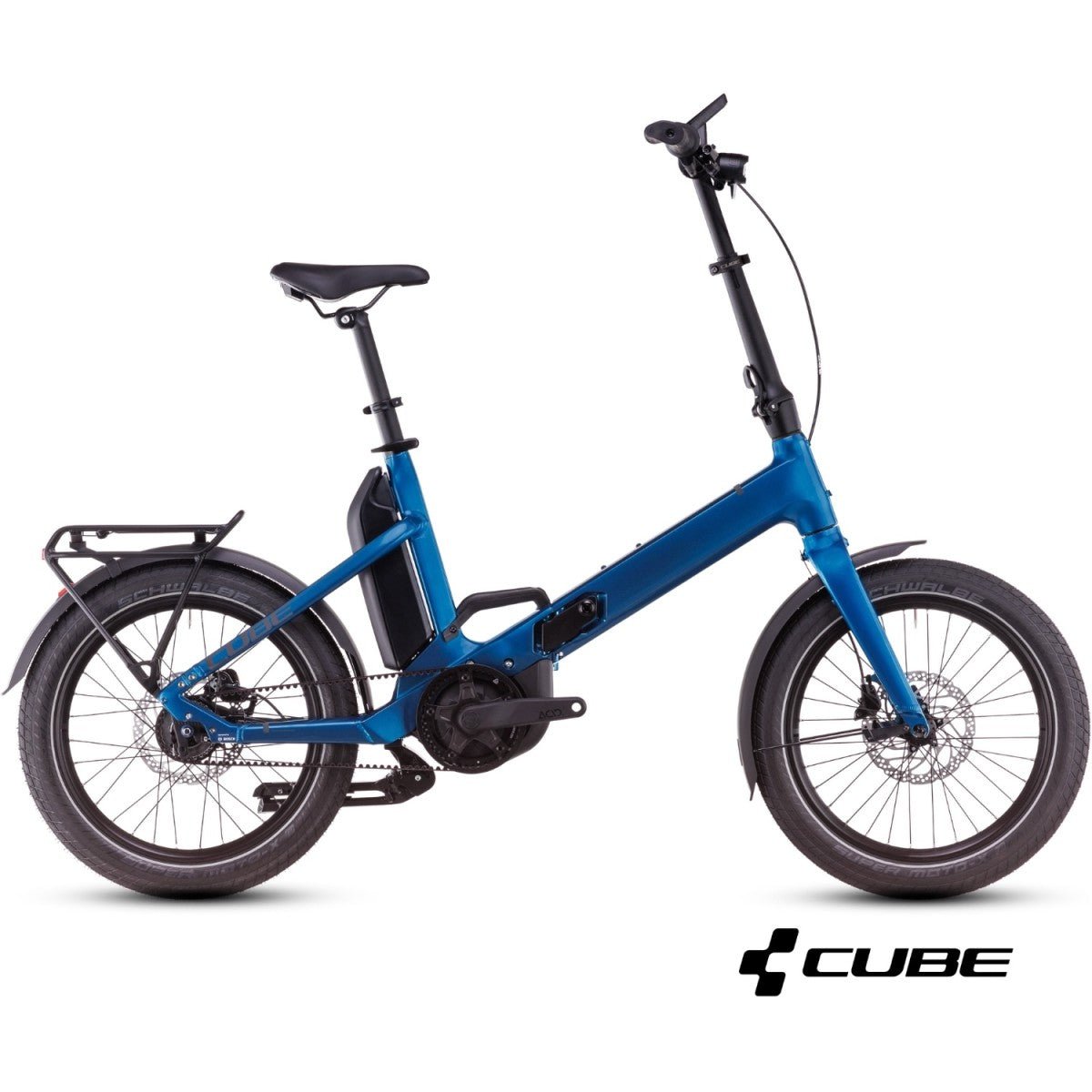 CUBE FOLD HYBRID COMFORT 500 20 electric folding bike - electricblue´n´reflex - CUBE - Evelostore