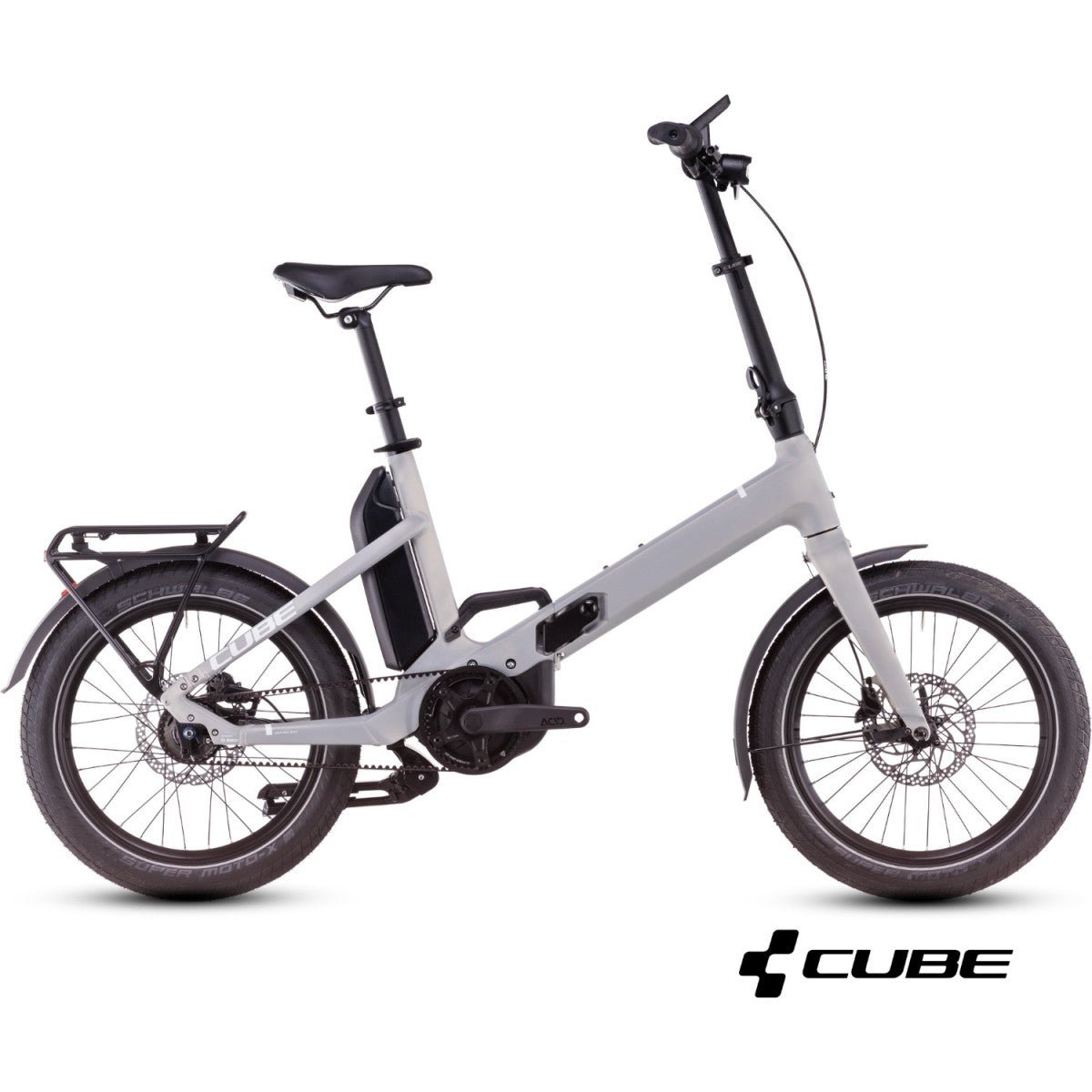 CUBE FOLD HYBRID COMFORT 500 20 electric folding bike - pearlysilver´n´white - CUBE - Evelostore