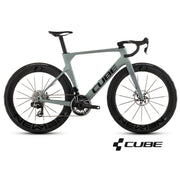 Bicicleta de carretera CUBE LITENING AERO C:68X SLX gris mar y negro