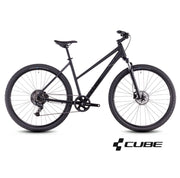 CUBE NATURE ONE žygio dviratis – juodas su juodu