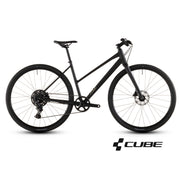 Bicicleta urbana para mujer CUBE NULANE PRO gris y cromo