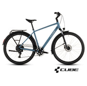 CUBE TOURING ONE 28 turizmo dviratis – mėlynas-pilkas