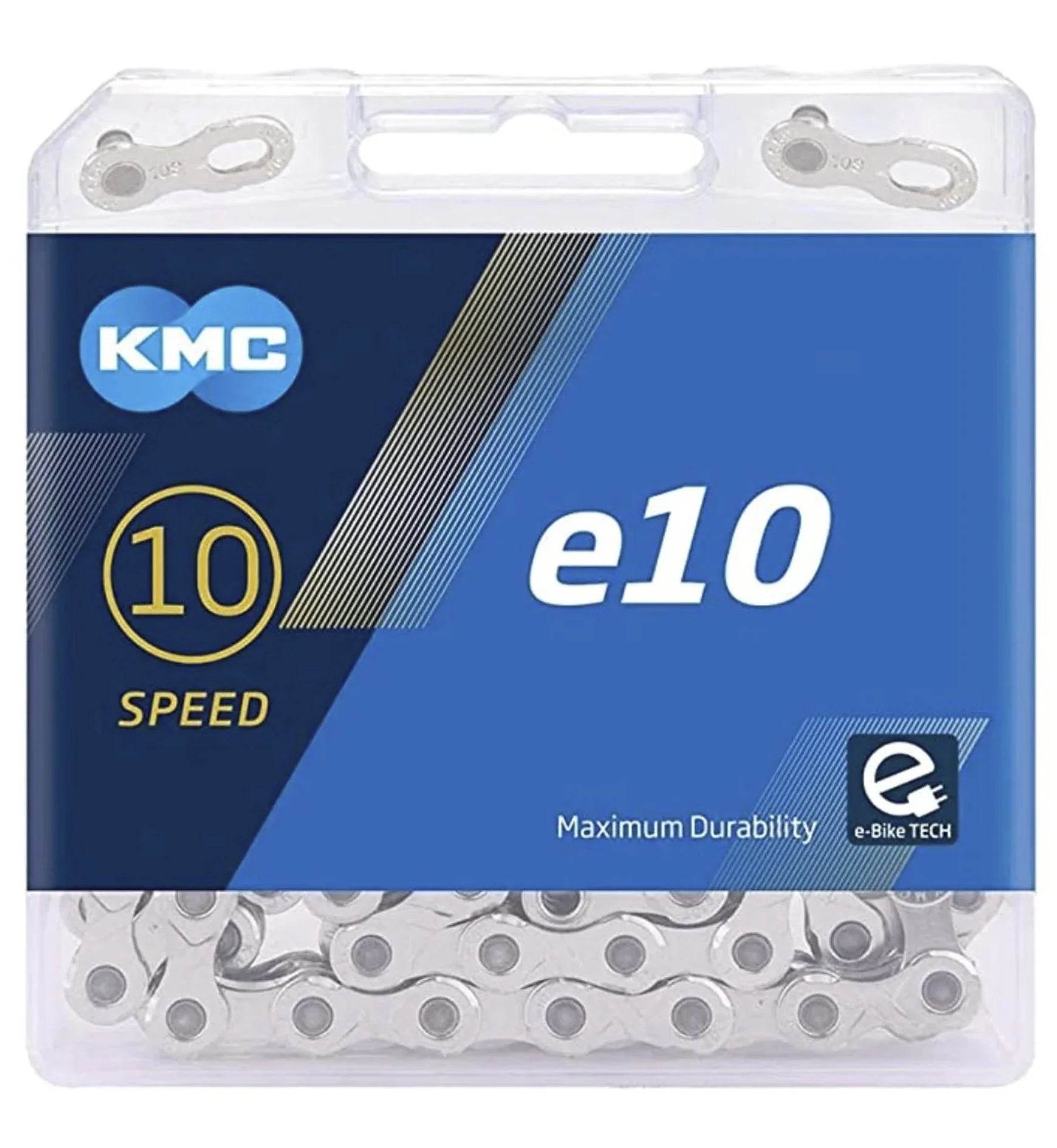 KMC e10 E-Bike 10 ātrumu ķēde - sudraba ar QuickLink