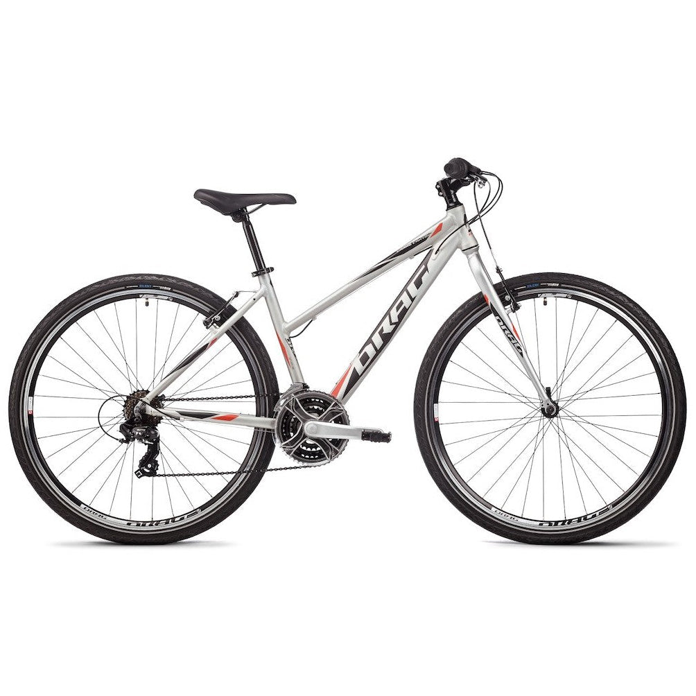 DRAG GRAND CANYON LADY BASE 28" naiste jalgratas – hõbe / punane