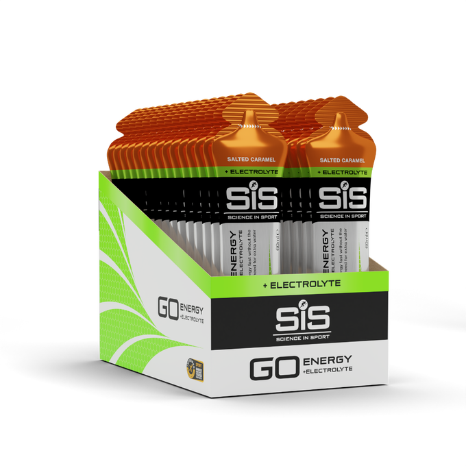 SIS GO ENERGY + ELECTROLYTE energigelæske, æske med 30 stk. à 60 ml